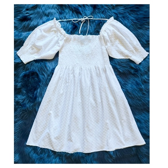 New! HILL HOUSE Swiss Dot Babydoll Mini Dress - Picture 10 of 13